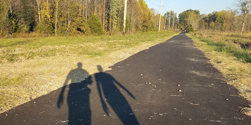 Jim & PJ Walking the Scottsburg Trail